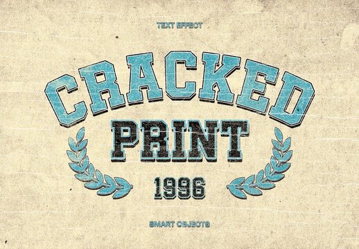 Cracked Print Text Effect For Poster And Branding Design
