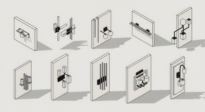 Modern Minimalist Wall Sconce Designs Vector Collection Contemporary Lighting Ideas