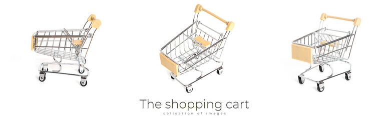 The shopping cart is isolated on a white background. Empty trolley. High quality photo © Светлана Гуркова