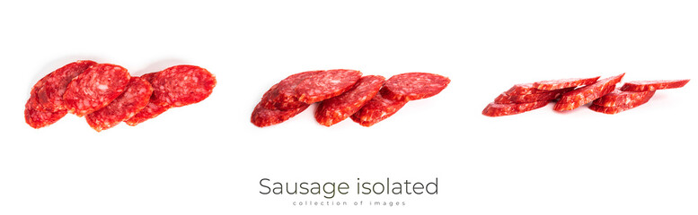 Obraz premium Sausage isolated on a white background. Chinese sausage. High quality photo