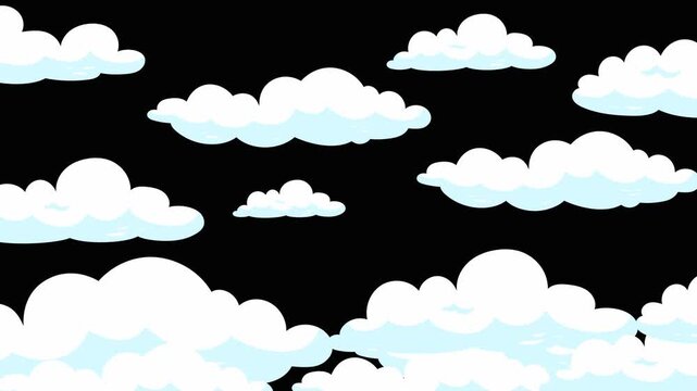 2d cartoon animated cloud Transparent Alpha Channel Background