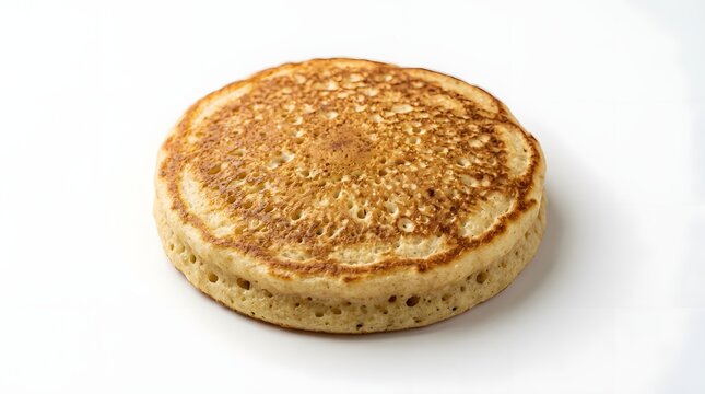 Golden brown pancake stack isolated on white background appetizing breakfast food