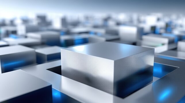 Metallic Cubes Abstract Technology Background