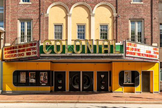 The historic Colonial Theatre in downtown Phoenixville, Pennsylvania, famous as a filming location for the 1958 science fiction horror film The Blob.
