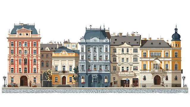 Karlsbad Architecture Vector Illustration on White Background
