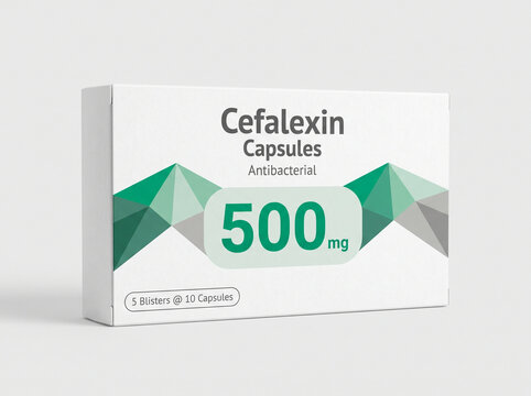 Pack of 500mg antibiotic capsules for bacterial infections