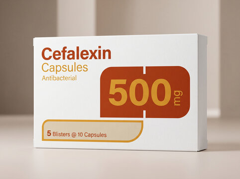 Prescription antibiotic medication package for bacterial infections