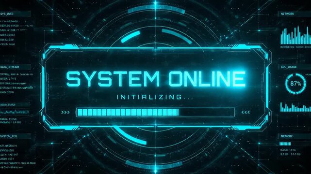 System Online Initialization HUD 4K
