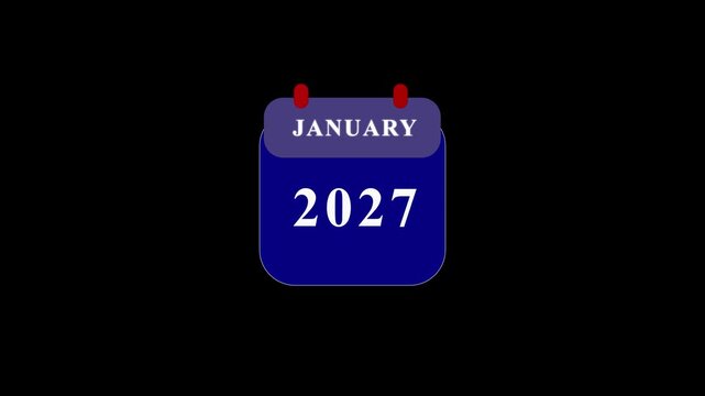 Modern calendar icon showing january 2027