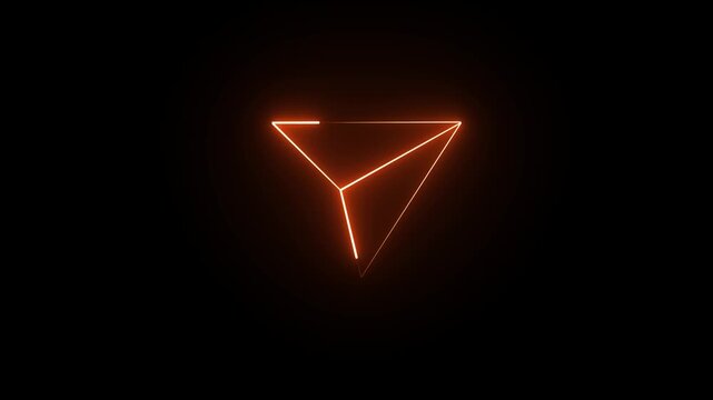 Glowing orange inverted triangle light on dark background