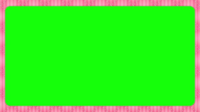 ピンク色のストライプ柄のキルティングを表現したフレーム素材／A pink striped quilted frame