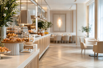 Obraz premium Bright Premium Hotel Breakfast Room