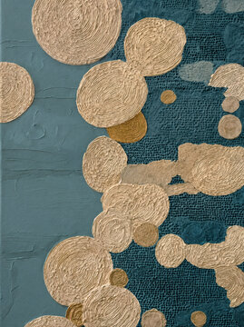 Contemporary Focus - Focused on the balance between deliberate structure and raw texture, this piece contrasts sweeping geometric arcs with organic, cellular motifs.