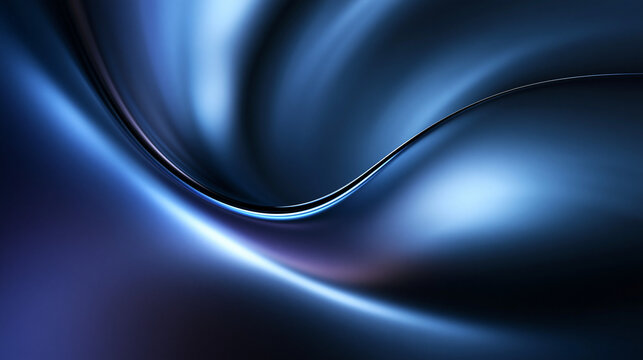 Abstract Blue Wave Smooth Metallic Fluid Background