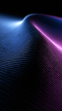 Abstract Futuristic Woven Texture with Neon Blue and Purple Lighting