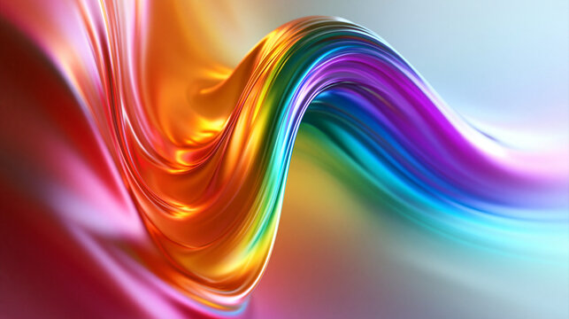 Colorful Abstract Fluid Wave Background with Rainbow Spectrum