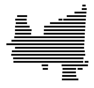 Symbol Map of Kettering (Ohio, United States) showing the village or settlement with a pattern of just a few black horizontal lines