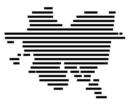 Symbol Map of Pittsburgh (Pennsylvania, United States) showing the village or settlement with a pattern of just a few black horizontal lines