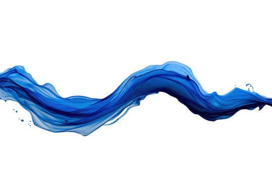 Flowing blue paint wave with layered translucent edges