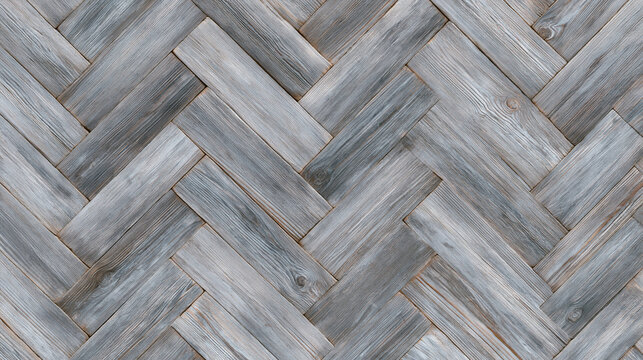 Rustic grey herringbone wood plank texture for modern interior design flooring and wall covering.
