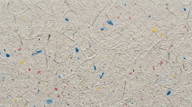 Light gray craft paper background with visible cellulose material inclusions.