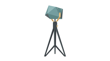 Modern Floor Lamp with Geometric Faceted Shade on Tripod Stand © Asqi