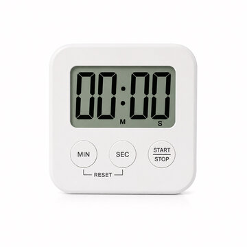 White digital kitchen timer on a clean surface