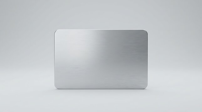 Blank Brushed Silver Metallic Card Mockup Studio Background