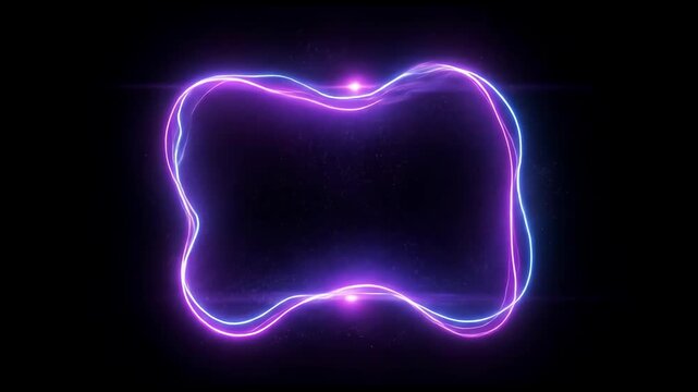 A vibrant neon purple fluid amorphous energy mass flowing in a dark space.