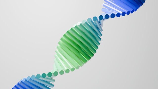 3D DNA double helix structure, perfect for medical research banners, biotechnology presentations, science education, and healthcare graphics