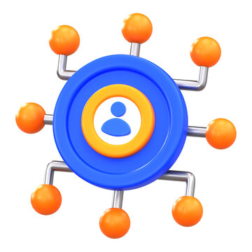 3D User Network Connection Icon