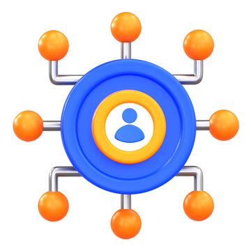 3D User Network Connection Icon