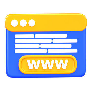 3D Website Browser Window Icon