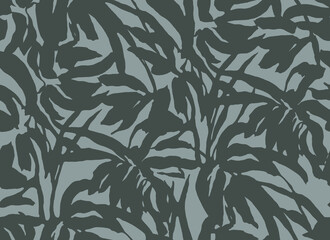 Fototapeta premium Abstract palm leaf pattern in muted green tones with a subtle textured background representing organic growth