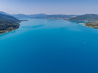Obraz premium Kammer / Schörfling am Attersee im Sommer von oben