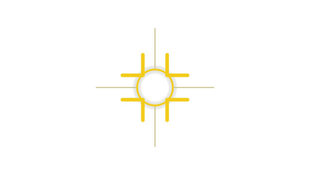 Cyberspace network node crosshair with packet data flows. Isolated transparent PNG crosshair overlay for Photoshop and video.