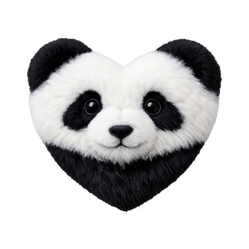 PNG Heart-shaped panda face design.
