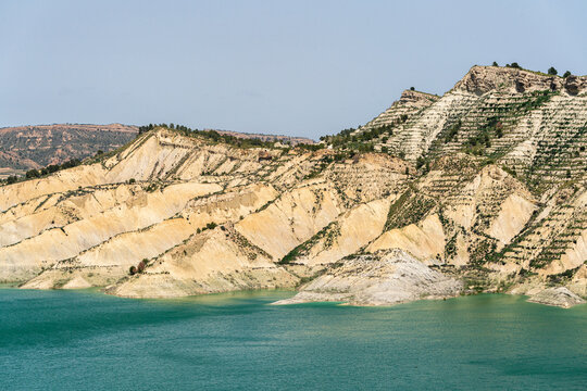 Scenic sight in the Embalse de Algeciras, Alhama de Murcia, Murcia, Spain.