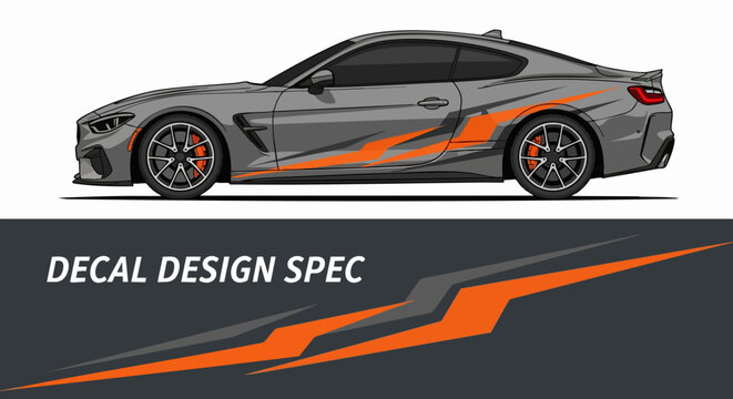 Custom Racing Car Decal Design Specification Illustration