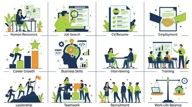 Professional teams demonstrate core workplace competencies including leadership, effective communication, and balanced organizational management to drive collective success.