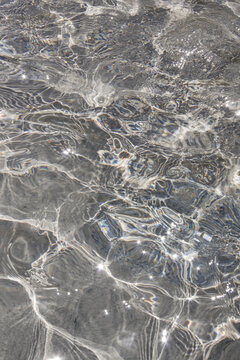 Sunlight dancing on clear water surface