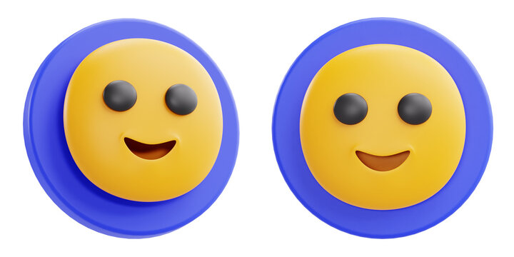 3D Happy Smiley Face Emoji Icon