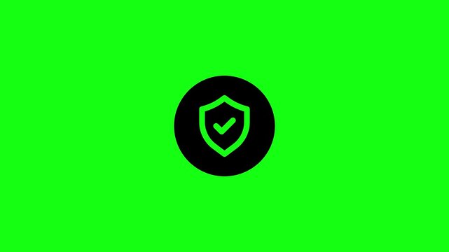 shield icon, background, green screen, animation