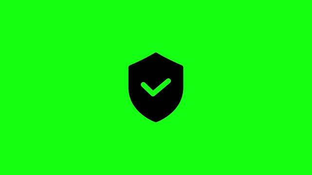 shield icon, background, green screen, animation