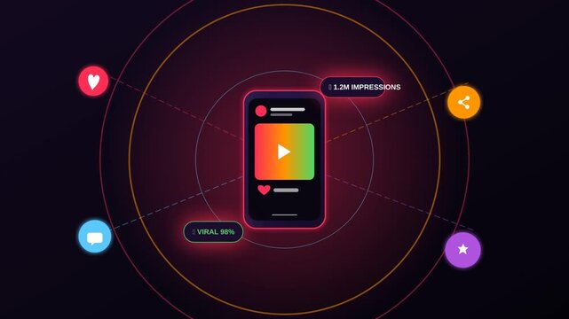 Digital Mobile Video Marketing Analytics Visualization Featuring Viral Growth and Social Engagement