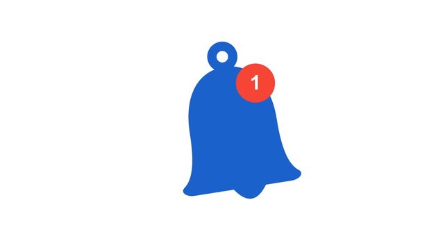 Blue notification bell icon with a red alert badge showing unread message alert symbol
