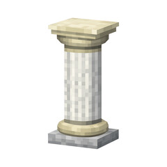 Fototapeta premium PNG Pixelated ancient stone column illustration.