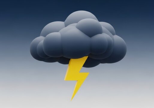 Dark storm cloud with a yellow lightning bolt icon