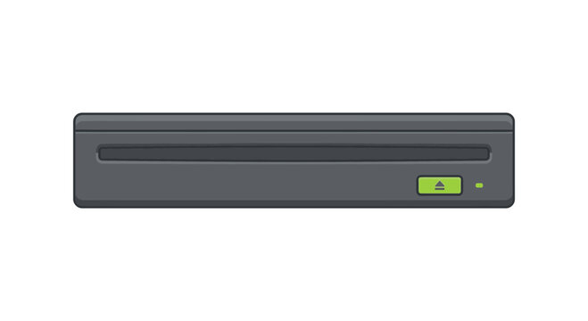 Flat Vector Illustration of Modern External Optical Disc Drive Component