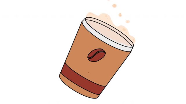 animation coffee cup vector illustration